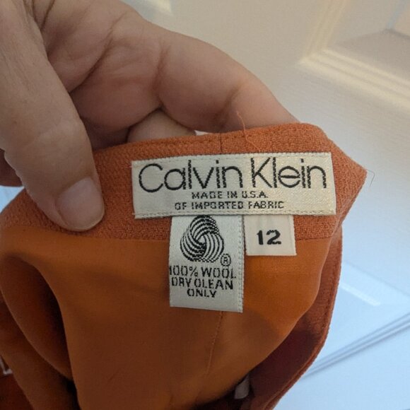 VERY RARE 80s USA MADE CALVIN KLEIN SUIT | 8 | EVC | Texas Longhorn Orange - Picture 7 of 16